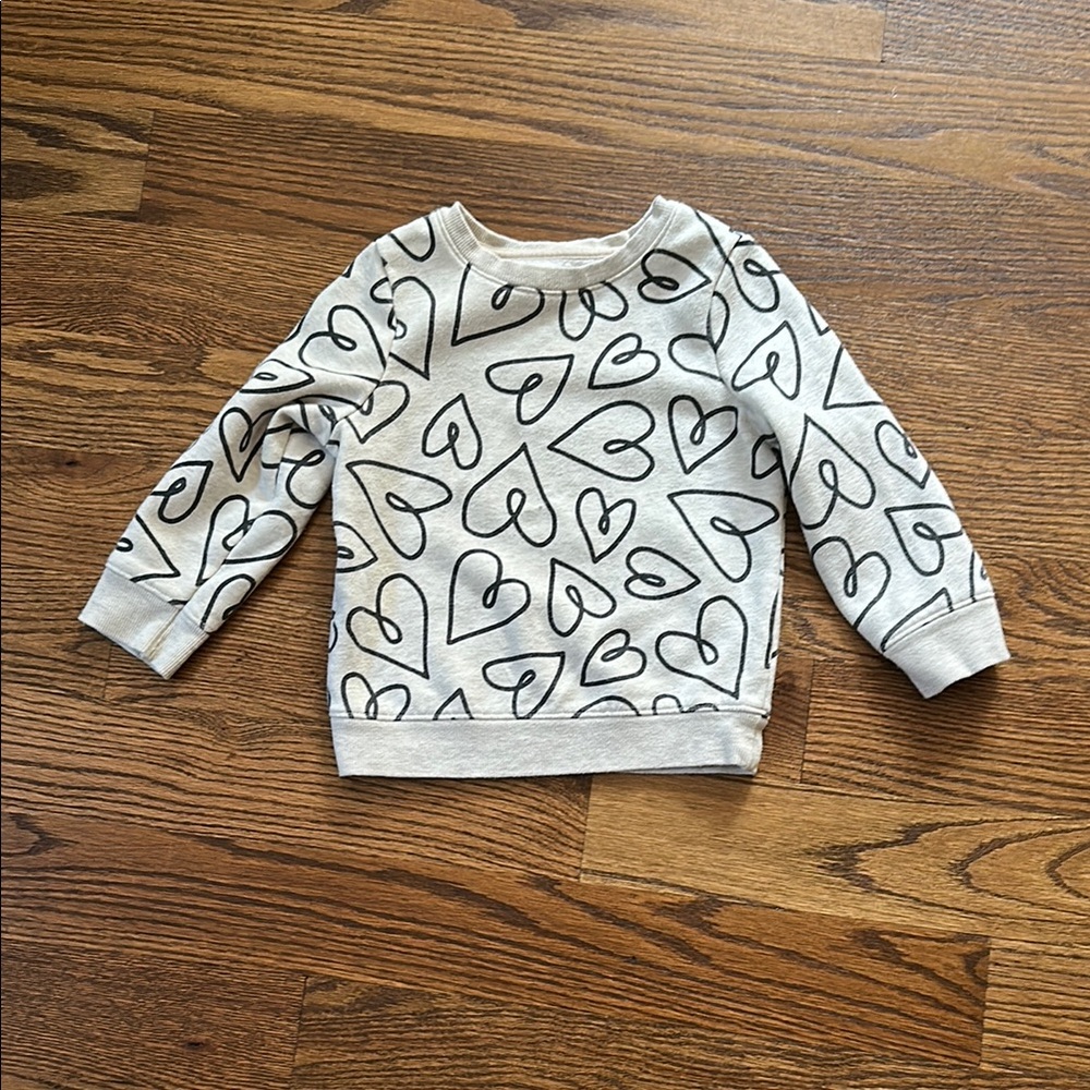 GUC Cat & Jack Heart Print Sweatshirt; 3T